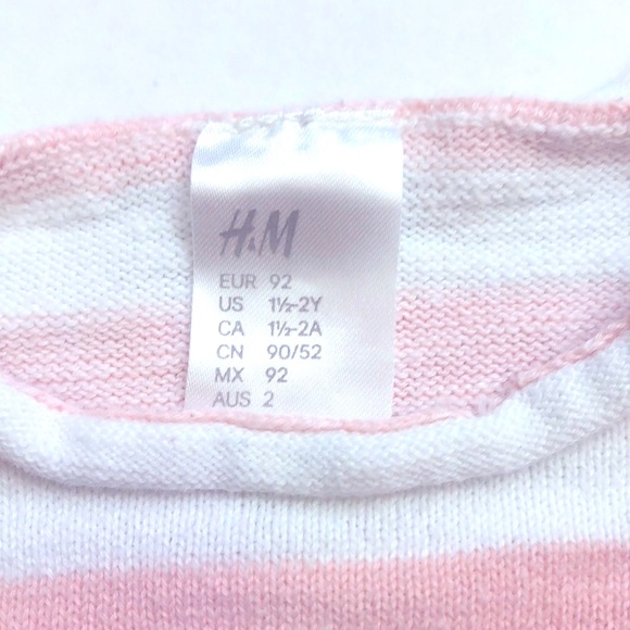 H&M Toddler Girl Pink and White Striped Sweater - Picture 5 of 5